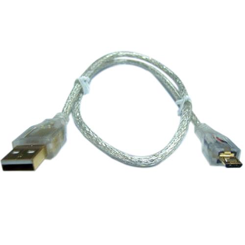 USB 2.0 A公／Micro B公鍍金透明線 3M