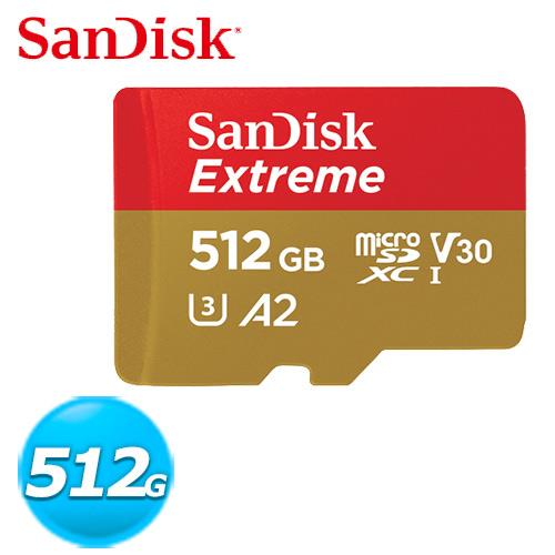 SanDisk Extreme Micro SDXC UHS-I U3/V30 512GB 記憶卡